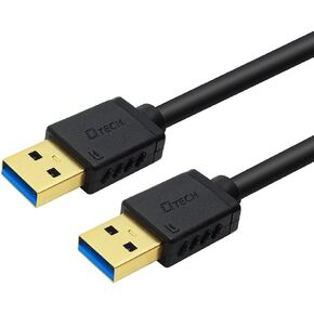 DTECH USB Type A 3.0 Cable 6 ft Male to Male High Speed Data Cord in Black in Saudi Arabia