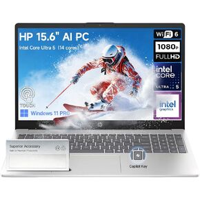 HP Laptop 15 Touchscreen Computer, Intel Core Ultra 5(14-Core, Beat i7-1355U), 15.6" FHD IPS Touch Screen Business Laptop AI PC, 32GB DDR5 1TB SSD | Windows 11 Pro, USB-C(DisplayPort), HDMI, 10-Key in Saudi Arabia