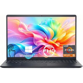 Dell 15.6" FHD Touchscreen Laptop, AMD Ryzen 5 7530U Processor (6-Core, up to 4.5GHz), 16GB RAM, 512GB SSD, AMD Radeon Graphics, LDC15255-A261BLK, Win11, Black (Renewed) in Saudi Arabia