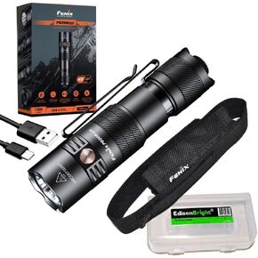 Fenix PD26R ACE 1300 Lumen Rechargeable EDC LED Flashlight Compact Dual Switch for Everyday Carry Tactical Duty Camping Outdoor Use w/EdisonBright Acc. case in Saudi Arabia