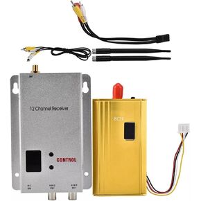 DC 12V CCTV Audio/Video Transmitter Receiver 1200M Transmission Range Support AHD CVBS Signals Surveillance Accessories in Saudi Arabia