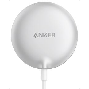 Anker MagSafe Charger Pad Compatible, MagGo iPhone 16 Wireless Charging Pad, Qi2 Certified 15W Wireless Charger for iPhone 16/16 Plus/16 Pro/16 Pro Max/15/14/13/12 Series (White, No Adapter) in Saudi Arabia