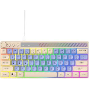Mini 60% Mechanical Gaming Keyboard, RGB Backlit 61 Key Ultra-Compact Keyboard, Type-C Detachable Cable, Ergonomic Design for PC, Mac, PS5, Xbox Gamers & Office Users,White in Saudi Arabia