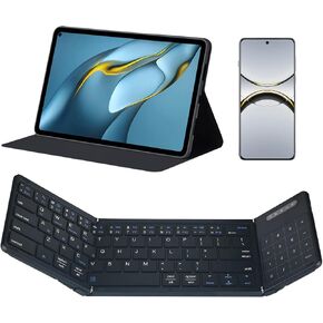 JFX Foldable Keyboard with Touchpad, Bluetooth Wireless Portable Keyboar with Number Pad, Pocket-Sized for iPad iOS Android Tablet Mac Windows Laptop PC, Full Size Folding Travel Keyboard in Saudi Arabia
