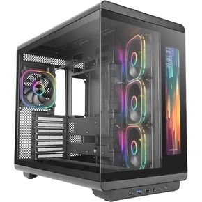 Mars Gaming MC-REVMAX, ATX PC Case, 11.8" IPS Display, Continuous Tempered Glass, 4 PWM ARGB Fans, Liquid Cooling up to 360mm, Compatible with Back-Connect Motherboards, USB-C, Black in Saudi Arabia