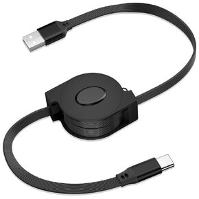 USB A to USB C Cable 18W 15W Fast Charging Retractable Cord 3FT in Saudi Arabia