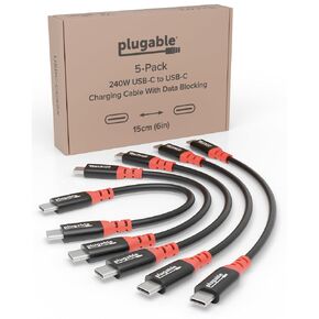 Plugable USB C to USB C Cable, Data Blocker Charge Only Cable, 6in, 5 Pack in Saudi Arabia