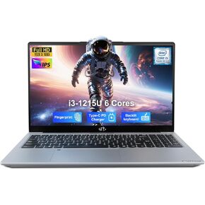 NIMO 15.6" FHD IPS Laptop, Core i3-1215U 6-Core Up to 4.4GHz (Beats R5 7520U), 32GB RAM 2TB SSD, Wi-Fi 6, Backlit Keyboard, Fingerprint Reader, 65W Type-C Charging, Student & Business Notebook in Saudi Arabia