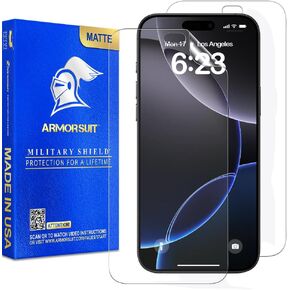 ArmorSuit 2 Pack Paper-Feel Texture Screen Protector for iPhone 16 Pro Max Case Friendly MilitaryShield Matte Film - Made in USA in Saudi Arabia