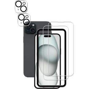 Easy Alignment Frame Designed For iPhone15 Tempered Glass Screen Protector 2-Pack Camera Lens Protector Film 2-Pack in Saudi Arabia
