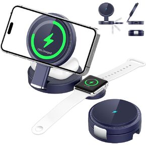 3-in-1 Magnetic Wireless Charger for iPhone, Apple Watch & AirPods, Pink in Saudi Arabia
