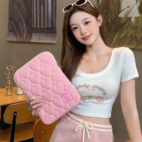 Tablet Pouch Large Capacity Portable Shockproof Computer Bag Tablet Cover Love Heart Tablet Storage Bag Work(Pink) in Saudi Arabia