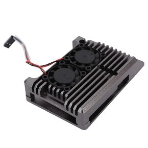 Fafeicy Aluminum Alloy Cooling Case with Fan, Heat Dissipation Enclosure for 4 B, Microcomputer Accessories (Gold) in Saudi Arabia