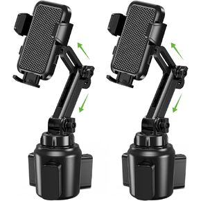 2025 Upgraded Cup Phone Holder for Car, Universal No Shaking Cup Holder Phone Mount with Expandable Base for Car Truck, Adjustable Holders,Compatible with iPhone Samsung All Phones: 2 Pack in Saudi Arabia