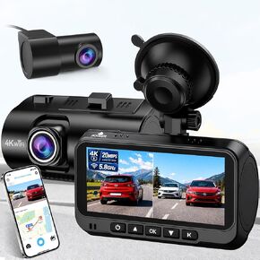 4K Dash Cam Front and Rear: 15-Min Setup 5.8GHz WiFi 20MB/s Fast Download in Saudi Arabia