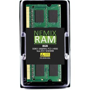 NEMIX RAM 8GB (1X8GB) DDR3 1866MHz PC3-14900 2Rx8 1.35V 204-PIN Non-ECC SODIMM Compatible with Supermicro MEM-DR380L-IL02-SO18 Workstation Memory in Saudi Arabia