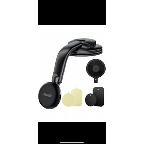 Magnetic Car Phone Mount, Black, ABS Plastic, Strong Suction Cup Base, Multi-Angle Adjustable, for Smartphones in Saudi Arabia