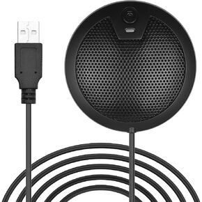 USB Desktop Omnidirectional Microphone Compact Light Weight for Computer Video Conference Online Teaching Black Metal & Plastic 360° Sound Pickup Range for MultiPerson Conference in Saudi Arabia