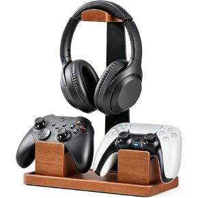 Solid Wood Metal Controller Stand with Modular Storage for Game Room Desk in Saudi Arabia