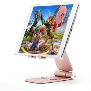 MEIZHEN Multi-Angle Adjustable Metal Stand Nintendo Switch Playstand Tablet Stand Phone Holder Dock for Desk Universal Rotatable Foldable,Fits All Smartphone iPad and Tablets 4-10'' Devices- Black in Saudi Arabia