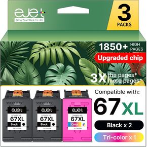 67XL Ink Cartridge for HP Ink 67 for HP 67 Color Ink Cartridge, 2 Tri-Color in Saudi Arabia