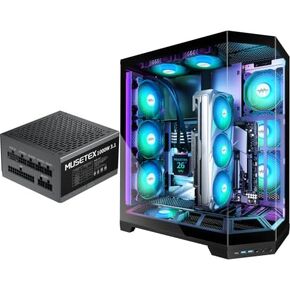 MUSETEX GR3 PC CASE ATX 5 PWM ARGB Fans Pre-Installed Bundled 1000W PC Power Supply in Saudi Arabia