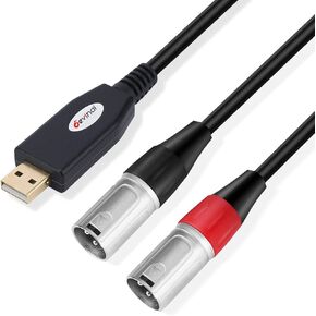 USB to Dual 1/4" Stereo Audio Cable, USB-A to Dual 1/4" inch Output Cord Connector, PC to Stereo Audio Cable Converter for Amplifier, Speaker, etc 10Ft in Saudi Arabia