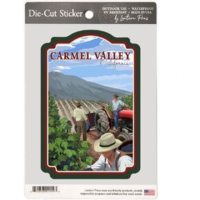 Lantern Press Large Sticker Carmel Valley, California, Wine Grape Harvest, in Saudi Arabia