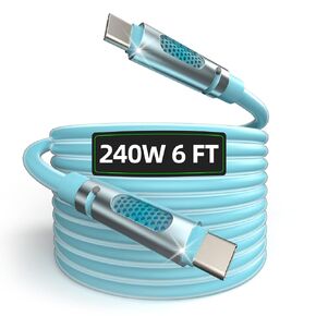 كابل MFish 240W USB C إلى USB C، 6 قدم، وردي in Kuwait