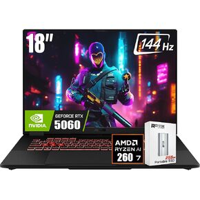 ASUS TUF A18 Gaming Laptop - AMD Ryzen 7 260 Beat i9-13905H - NVIDIA RTX 5060-32GB RAM -1TB SSD -18" WUXGA Display - RGB Backlit Keyboard -Win 11 Pro -FHD Camera, W/RSE Accessories Bundle in Saudi Arabia