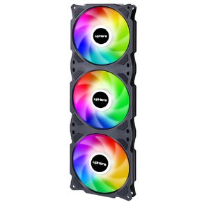 upHere 360mm All-in-One Auto RGB PC Case Fan, 3 x 120mm Integrated Cooling Fan with 3-Pin Connector, 1500 RPM Low Noise Fan for Cases, Radiators and CPU Coolers, Black, PF360CF3 in Saudi Arabia