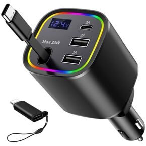 Retractable Car Charger USB C 78W & 85.5W 4 in 1 Fast Car Charger in Saudi Arabia