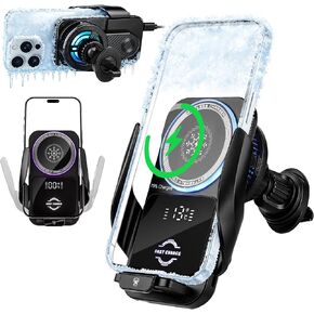 Cooling Car Phone Holder, 15W Wireless Car Charger Mount, Smart Sensing in Saudi Arabia