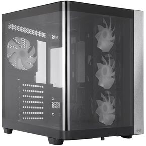 InWin W31 Mid Tower ATX Case with One-Piece Panoramic Curved Glass Design, Dual Chamber Structure, 7 PCI-E Slots, GPU Support to 410mm, 4 x VX120 Pre-Installed Support Up to 10 Fans in Saudi Arabia