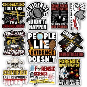 (10Pcs-3in) Crime Scene Sticker Pack, Funny Investigator Forensic Science Sticker, Forensic Scientist Gift, True Crime Decor for Laptop Tablet Water Bottle Office Helmet Vehicles in Saudi Arabia
