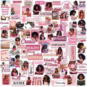 Black Girl Journal Stickers - 100 Pcs Planner Accessories Gifts in Saudi Arabia