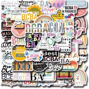 61pcs Bcba Stickers Pack, Aesthetic Cartoon Cute Vinyl Waterproof Decals for Water Bottle,Laptop,Phone,Skateboard,Scrapbooking,Bumper for Party Supply in Saudi Arabia