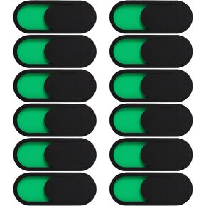 12 Pcs Acrylic Privacy Webcam Cover, Sliding Green Red Status Indicator, 10 x 1.57 in, Easy Installation, Compatible with Laptops, PCs, Tablets and More in Saudi Arabia