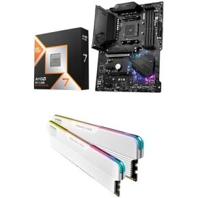 Micro Center CPU Motherboard Memory Combo: AMD Ryzen 7 9800X3D CPU Processor + ASUS TUF Gaming B850-E Motherboard + KLEVV Urbane V RGB DDR5 32GB 6000MHz CL30 Ram Memory White in Saudi Arabia