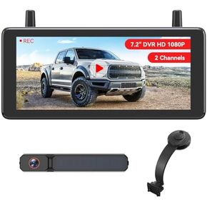 AUTO-VOX 7.2" Solar Wireless Backup Camera with Suction Cup Mount: HD 1080P DVR Reverse Camera, Adjustable Windshield Mount, IP69K Waterproof for Car, Van, SUV, Truck, Trailer, RV in Saudi Arabia