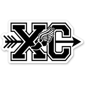 Cross Country XC Sticker - Winged Shoe Vinyl Decal - 3 in in Saudi Arabia