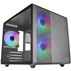Mars Gaming MC-400 Black, Compact Micro ATX Gaming Case, Full Side Window Tempered Glass, 3 x 120 mm FRGB Fans, Full Mesh Side Panel in Saudi Arabia