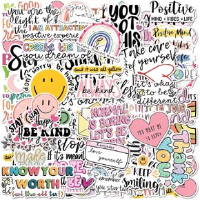 60+PCS Inspirational Stickers Motivational Vinyl Stickers for Journaling, Laptops, Scrapbooks, Journals, Vision Boards, and Craft Projects – Positive Affirmation for Teens, Kids, Teachers in Kuwait