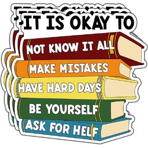 (3Pcs) It is Okay to Not Know It All Make Mistakes Inspirational Sticker Books Motivational Stickers Decorate Waterproof Vinyl Decal for Tumbler Water Bottle Laptop Phone Notebook Size 3x2.9 Inches in Saudi Arabia