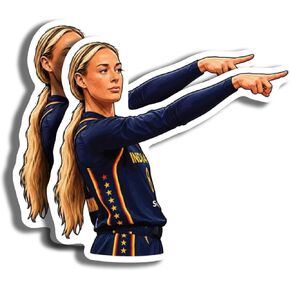 Cunningham Pointing Sophie Finger Meme Women's Basketball Sticker, Indiana Athlete Vinyl Decal, Basketball Player Hoops Sports Fan Sticker for Water Bottle, Laptop, Car Window, Locker - AAS2259 in Saudi Arabia
