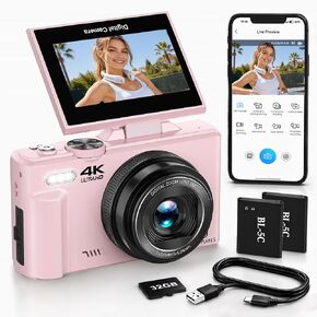 4K Digital Camera for Photography,64MP Vlogging Camera with 180°Flip Screen in Saudi Arabia