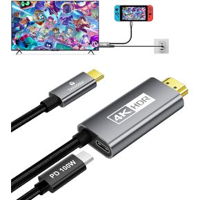 4K@60Hz USB-C to HDMI Cable 100W PD Fast Charging 6FT,Plug & Play in Saudi Arabia