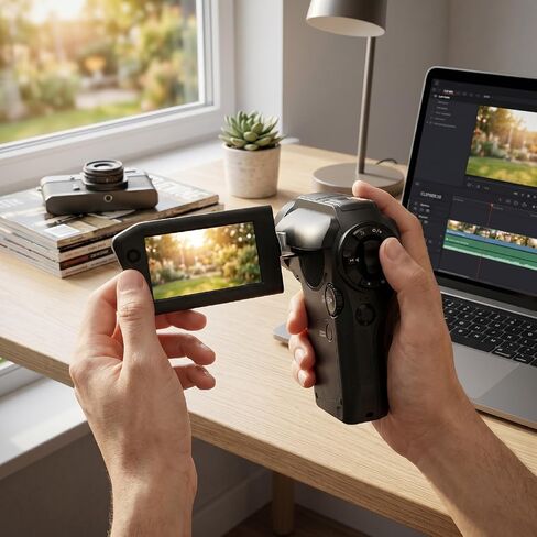 XUMIUZIY 8K Video Camera with Dual Lens and Rotatable Screen for Vlogging in Saudi Arabia