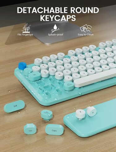 Wireless Keyboard and Mouse Combo, Typewriter Keyboard, Magnetic Wrist Rest in Saudi Arabia