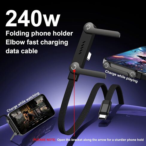 Invisible Stand Type C Charger Cable for Samsung S26 Ultra S25 A27 A37 A17 in Saudi Arabia